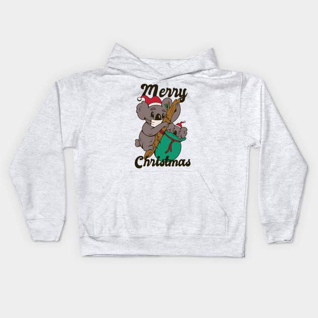 Christmas Koala Kids Hoodie by Safdesignx